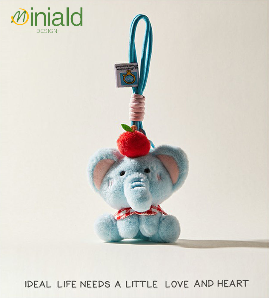MDESGN Jet Blue Plush Elephant Keychain Adorable Cloud Dweller × Multi-Use Charm