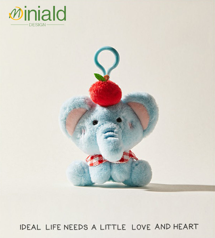 MDESGN Jet Blue Plush Elephant Keychain Adorable Cloud Dweller × Multi-Use Charm