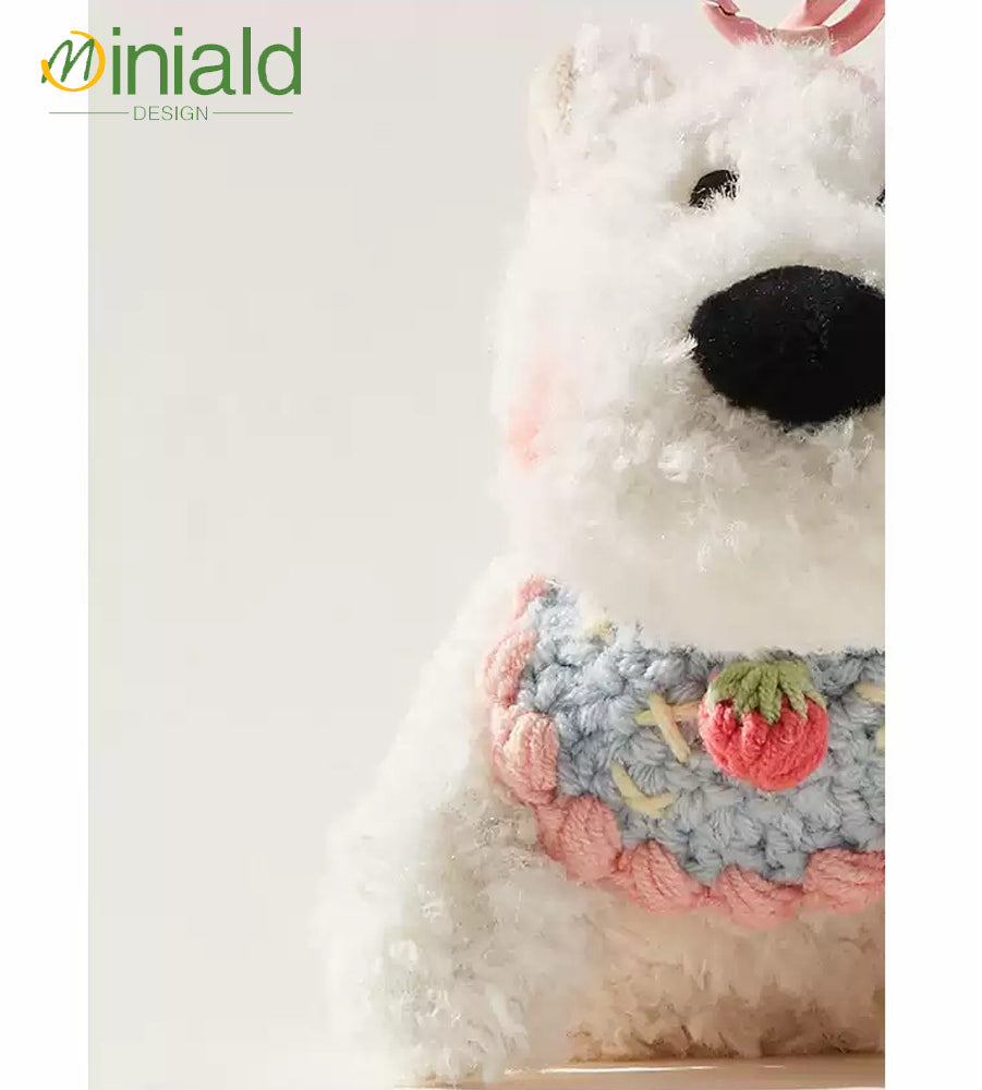 MDESGN Kawaii Hand-drawn Strawberry Westie Dog Bag Charm Where Whimsy Meets Your Everyday Carry!