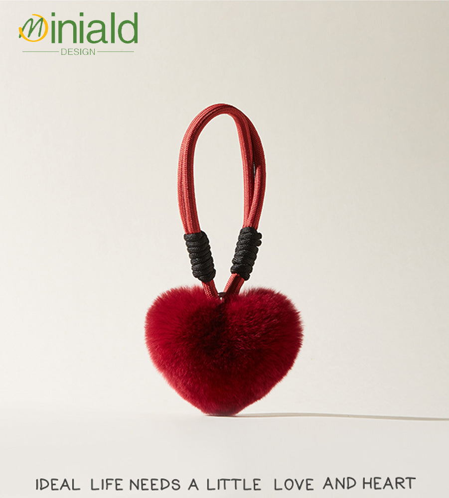 MDESIGN Wearable Hug Rabbit Fur Heart 22cm: The Exact Length of a Silent Embrace