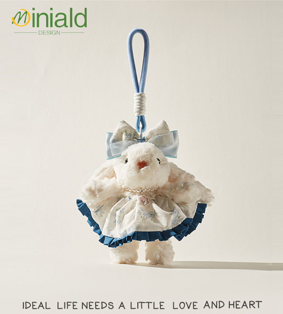 MINIALD❤️ Floral Courier | Vintage-Dress Bunny Plush Charm (BFF Edition)