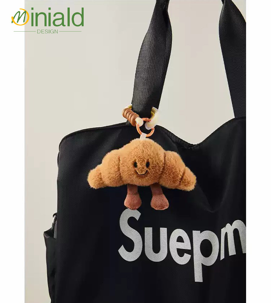 MDESIGN Giant Plush Croissant Keychain Bag Charm Carry the Buttery Magic of Parisian Mornings!