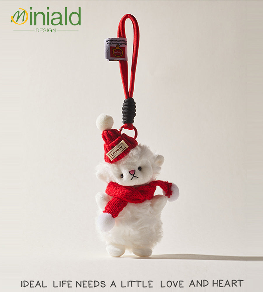 MDESIGN Hand-Crochet Scarf Lamb Charm 30cm of Pastoral Warmth for Urban Winter