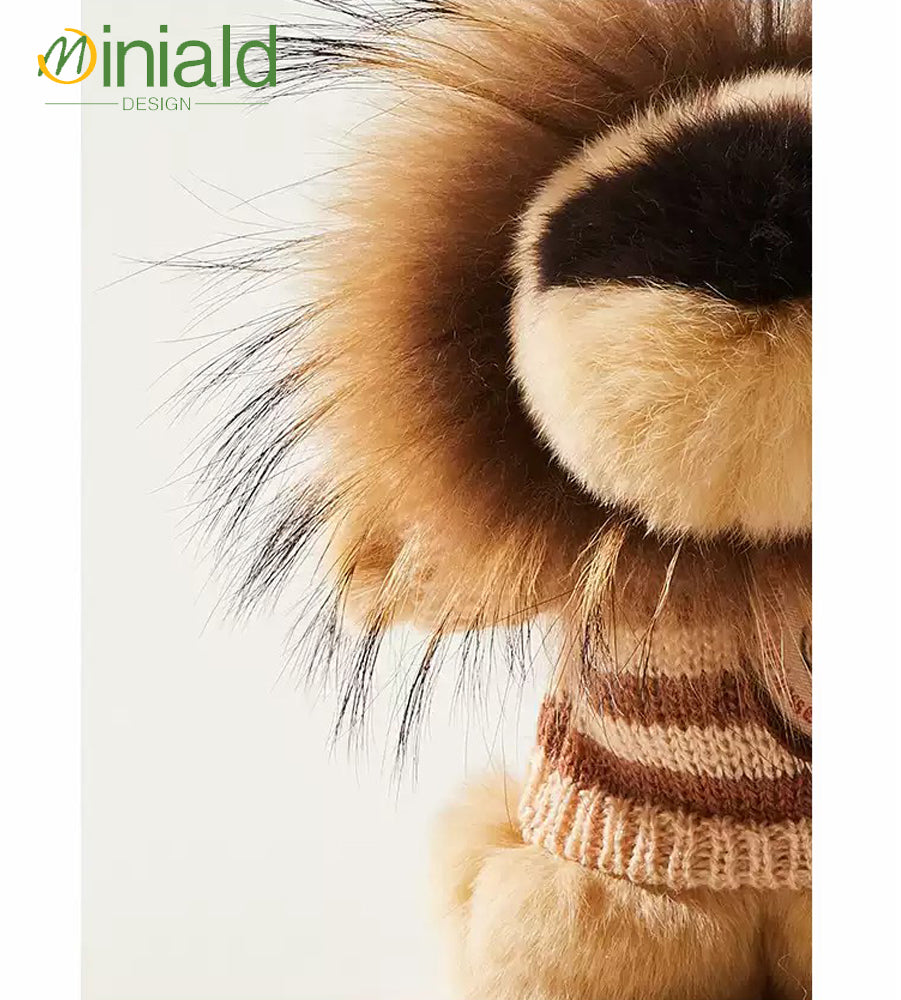 MDESIGN Sweater-Wearing Rex Rabbit Lion Plush Wristlet Charm Double the Charm: Cuddle + Carry in One!