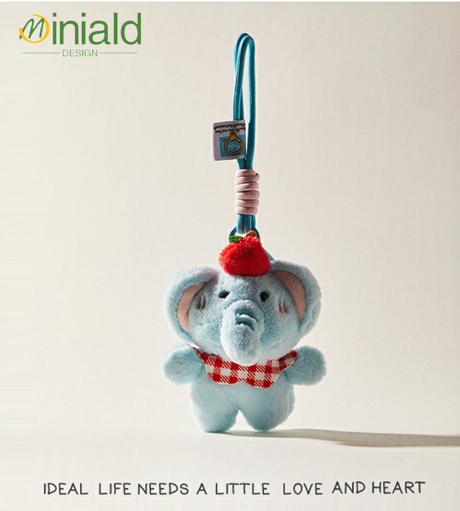 MDESGN Jet Blue Plush Elephant Keychain Adorable Cloud Dweller × Multi-Use Charm