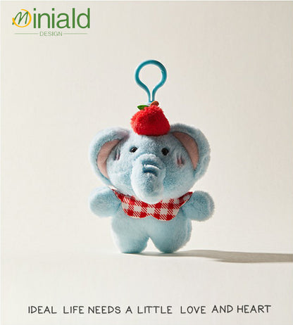 MDESGN Jet Blue Plush Elephant Keychain Adorable Cloud Dweller × Multi-Use Charm