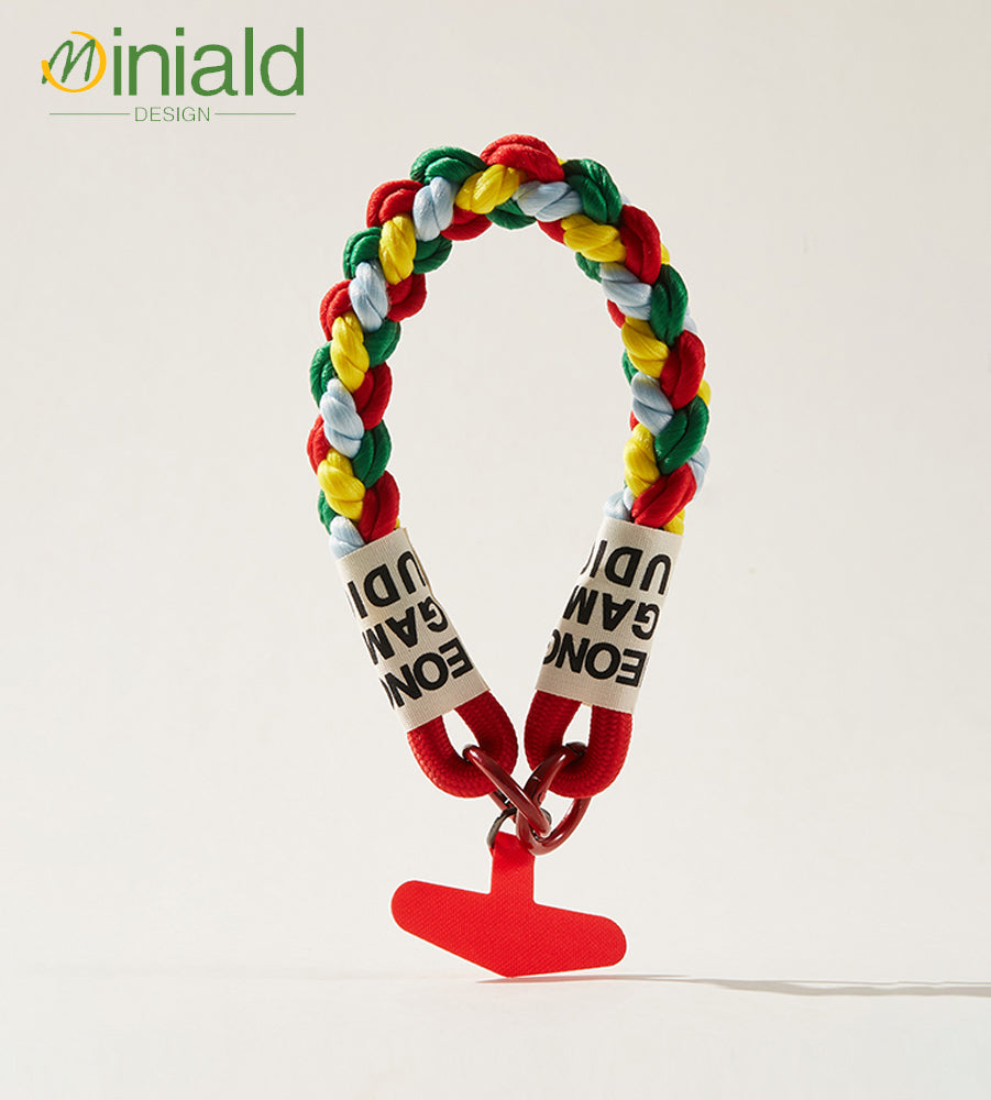 MDESGN colorful braided twist rope creative mobile phone lanyard anti-lost wrist rope short mobile phone case universal hand-held