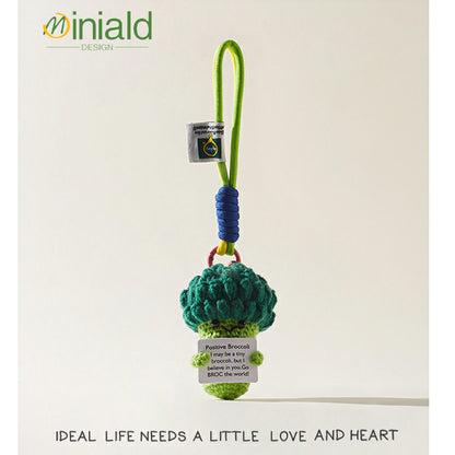 MDESIGN Green Cute Crochet Blue Car Keychain Bag Pendant Bag Decoration Doll