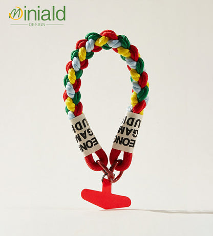 MDESGN colorful braided twist rope creative mobile phone lanyard anti-lost wrist rope short mobile phone case universal hand-held