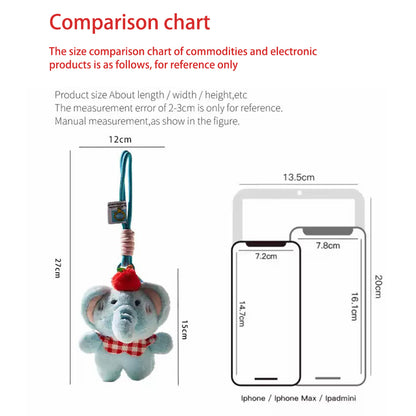 MDESGN Jet Blue Plush Elephant Keychain Adorable Cloud Dweller × Multi-Use Charm