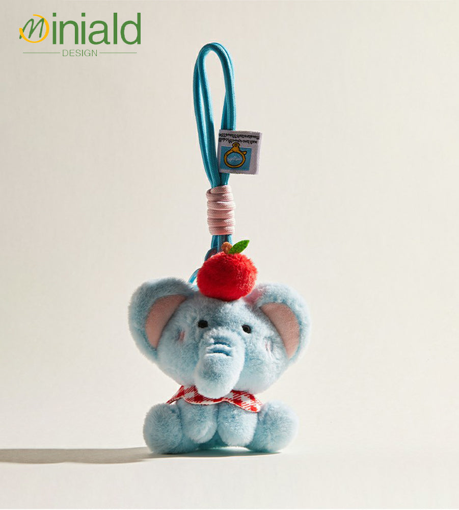 MDESGN Jet Blue Plush Elephant Keychain Adorable Cloud Dweller × Multi-Use Charm