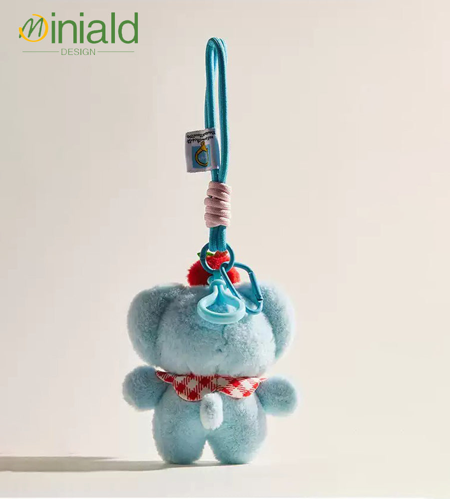 MDESGN Jet Blue Plush Elephant Keychain Adorable Cloud Dweller × Multi-Use Charm
