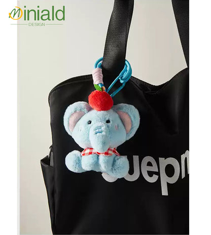 MDESGN Jet Blue Plush Elephant Keychain Adorable Cloud Dweller × Multi-Use Charm