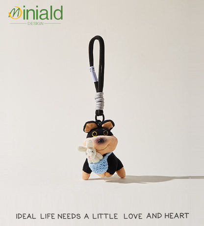 MDESIGN Original Bumblebee Pup Plush Keychain Adventure-Ready in a Beret! Your Pocket-Sized Joy Dispenser.