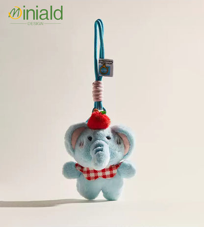 MDESGN Jet Blue Plush Elephant Keychain Adorable Cloud Dweller × Multi-Use Charm