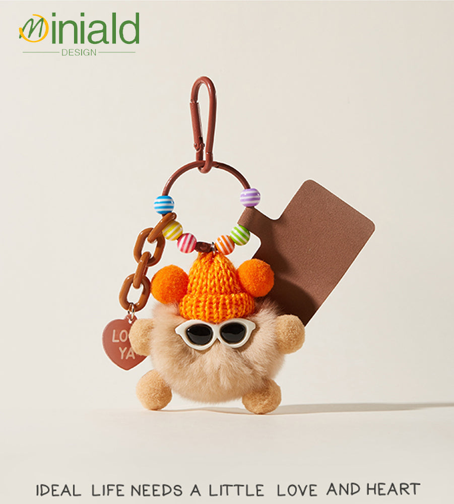 MINIMAL Midnight Plush Keychain Premium Rabbit Fur × Magnetic LOVE Tag × Glow-in-Dark Guardian