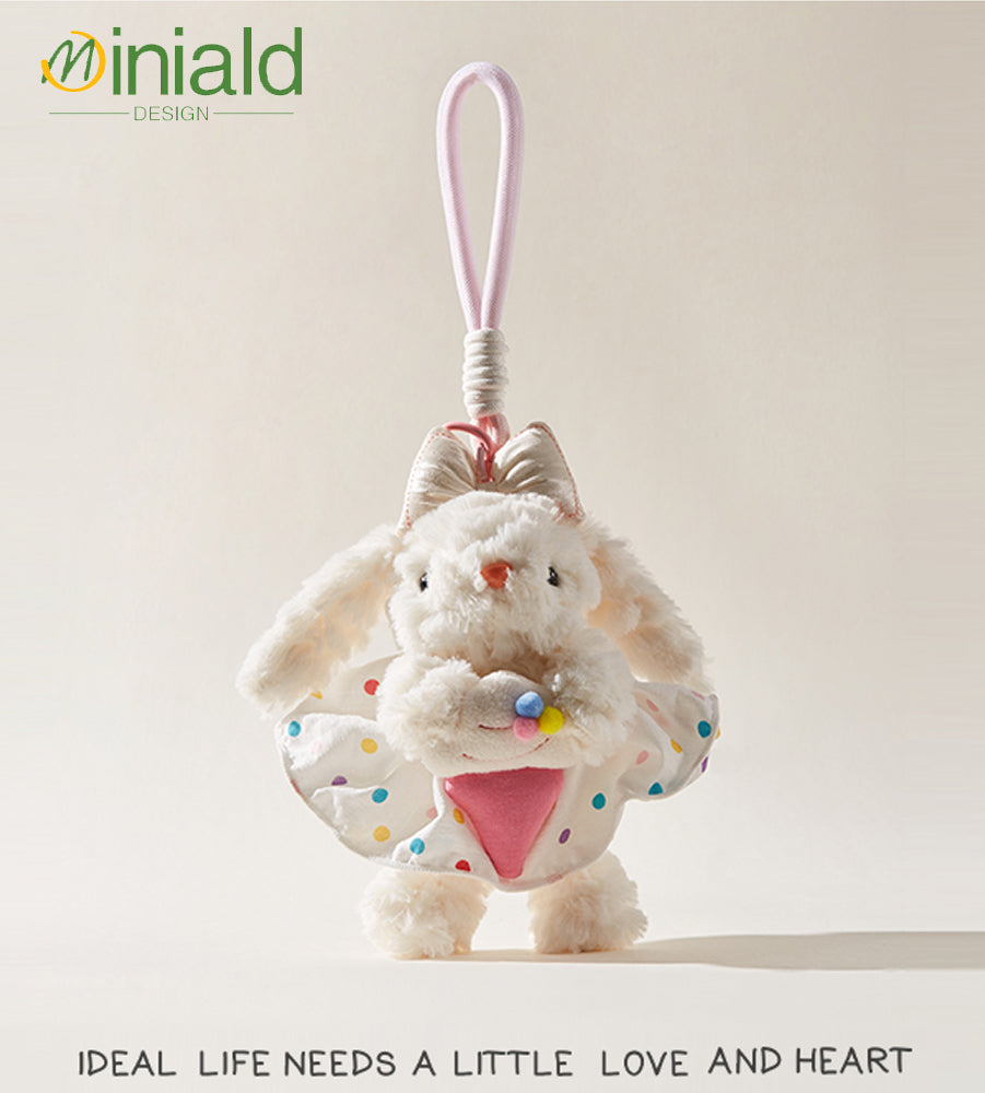 MINIALD❤️ Heart Messenger: Floppy-Ear Bunny Plush Charm