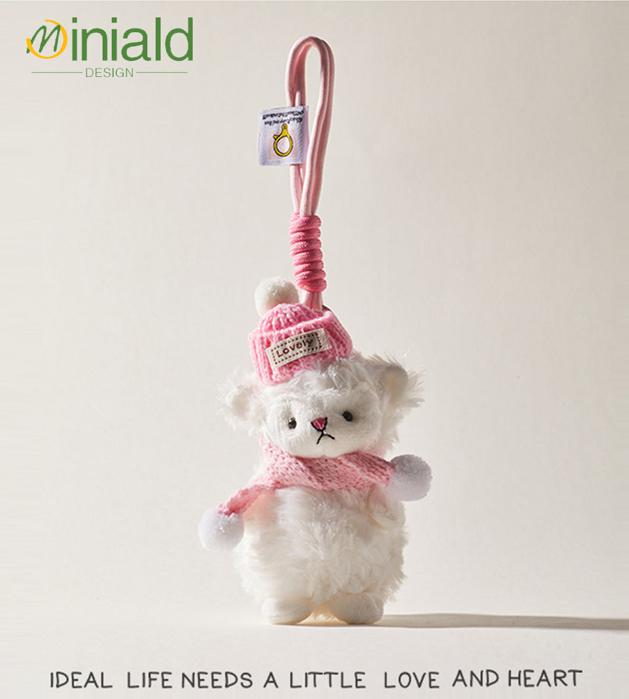MDESIGN Hand-Crochet Scarf Lamb Charm 30cm of Pastoral Warmth for Urban Winter