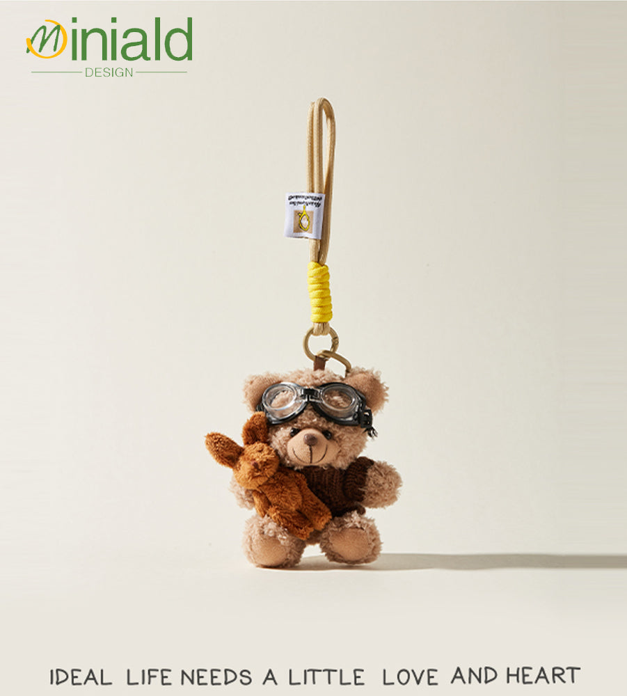 MINIALD❤️ Symbio-Snugglers | Knit Bear Cradling Bunny Plush Charm