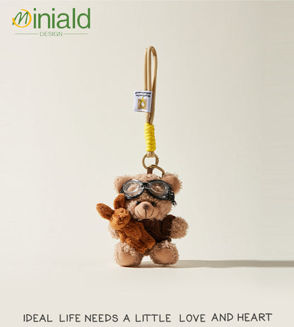 MINIALD❤️ Symbio-Snugglers | Knit Bear Cradling Bunny Plush Charm