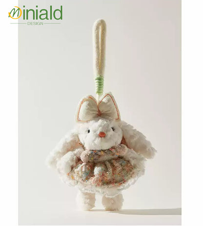 MDESIGN Seoul Fluff Bunny Plush Charm Removable Knit Dress × 35cm Ears × K-Style Icon