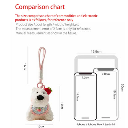 MDESGN Kawaii Hand-drawn Strawberry Westie Dog Bag Charm Where Whimsy Meets Your Everyday Carry!