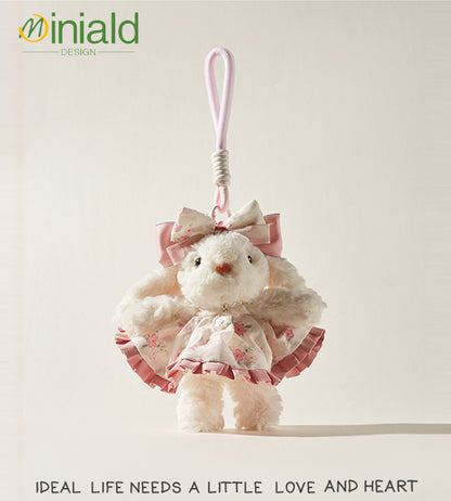 MINIALD❤️ Floral Courier | Vintage-Dress Bunny Plush Charm (BFF Edition)