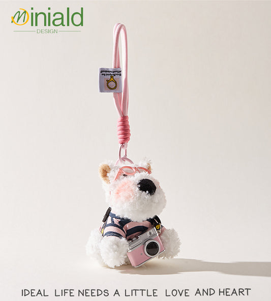 MDESIGN Hand-Drawn Westie with Camera Charm 13cm of Unfiltered Joy