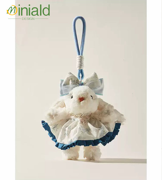 MINIALD❤️ Floral Courier | Vintage-Dress Bunny Plush Charm (BFF Edition)