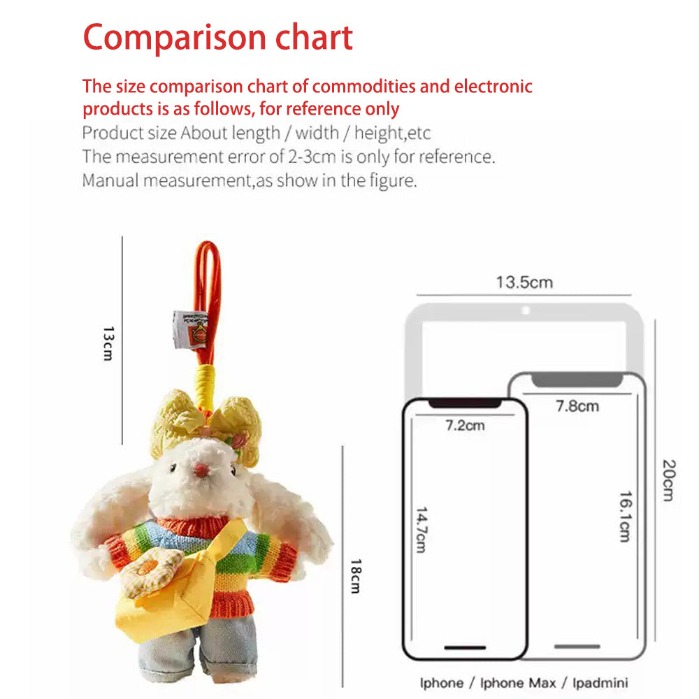MDESGN Dopamine Ear Bunny Plush Charm Ombré Rainbow Ears × 18cm Palm-Sized × Neuro-Cute Icon