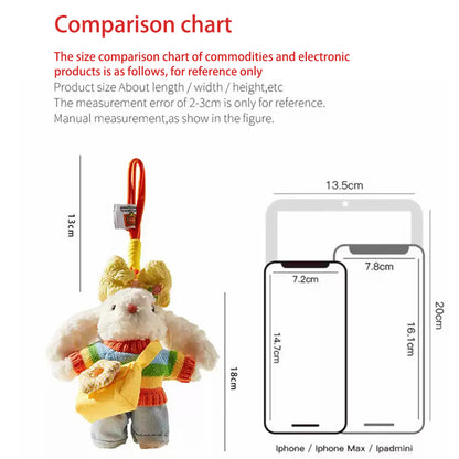 MDESGN Dopamine Ear Bunny Plush Charm Ombré Rainbow Ears × 18cm Palm-Sized × Neuro-Cute Icon
