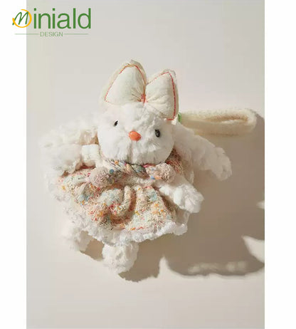 MDESIGN Seoul Fluff Bunny Plush Charm Removable Knit Dress × 35cm Ears × K-Style Icon