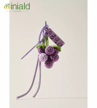 MDESIGN Vineyard Charm Hand-Knit Cluster Organic Cotton Grapes × Magnetic Leaf × Abundance Talisman