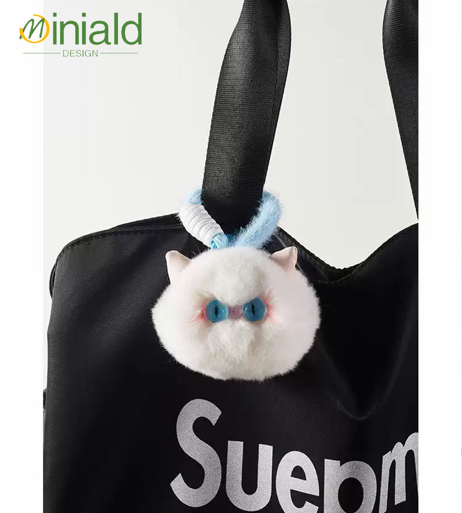 MDESIGN Arctic Rabbit Fur Cat Wristlet Where Northern Lights Dwell in Plush