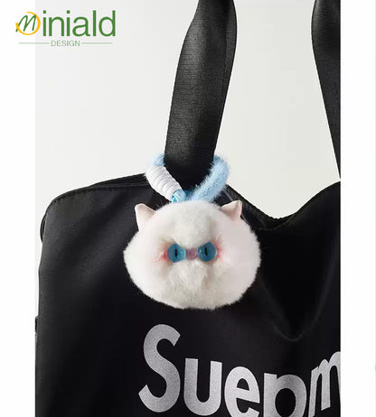 MDESIGN Arctic Rabbit Fur Cat Wristlet Where Northern Lights Dwell in Plush