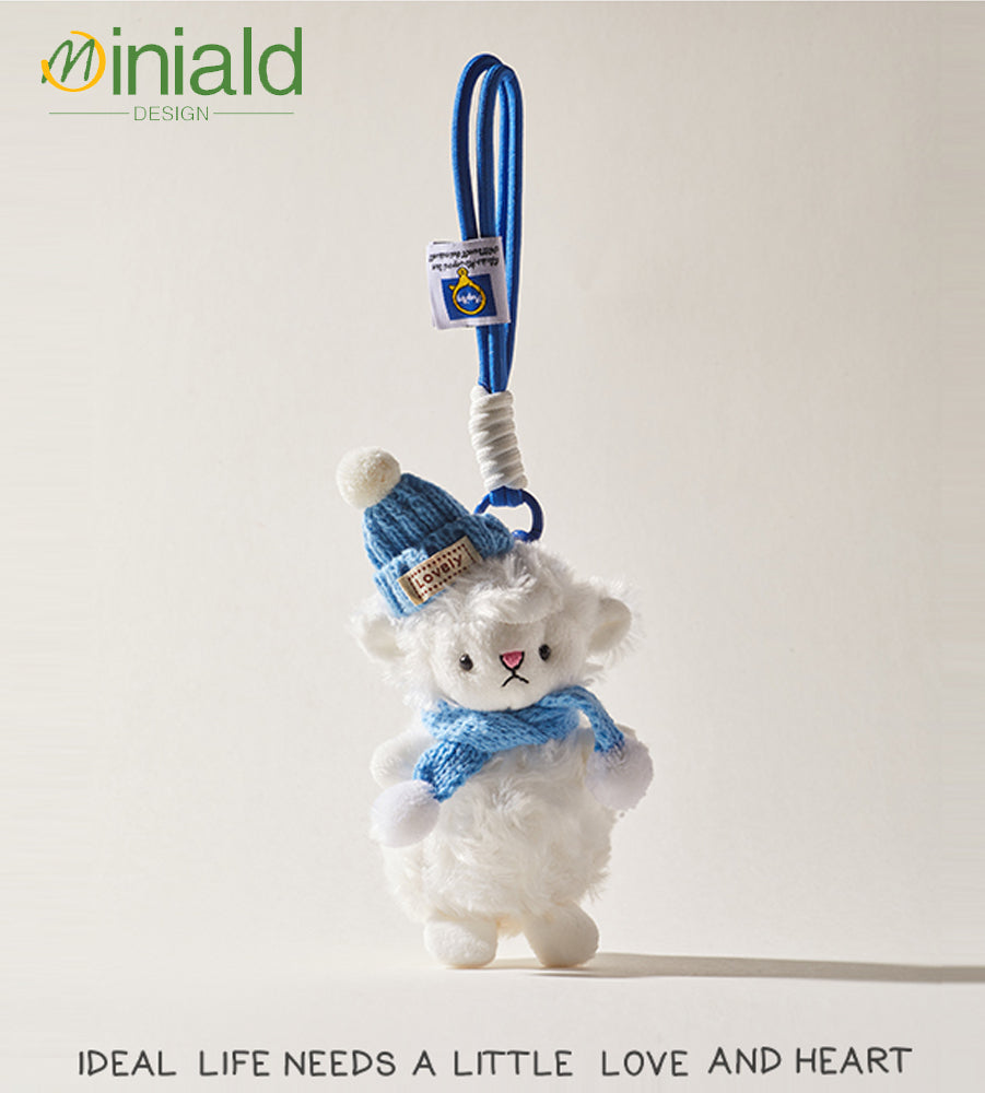 MDESIGN Hand-Crochet Scarf Lamb Charm 30cm of Pastoral Warmth for Urban Winter