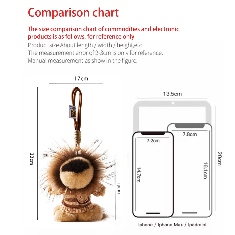 MDESIGN Sweater-Wearing Rex Rabbit Lion Plush Wristlet Charm Double the Charm: Cuddle + Carry in One!