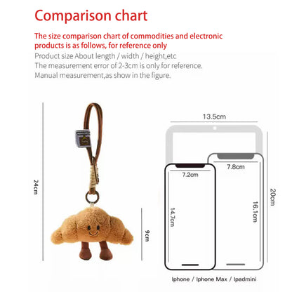 MDESIGN Giant Plush Croissant Keychain Bag Charm Carry the Buttery Magic of Parisian Mornings!