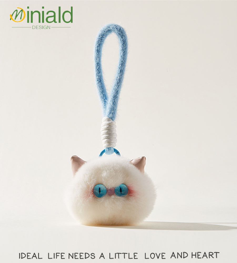 MDESIGN Arctic Rabbit Fur Cat Wristlet Where Northern Lights Dwell in Plush
