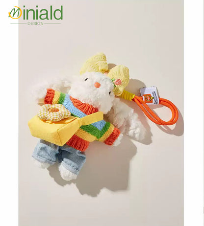 MDESGN Dopamine Ear Bunny Plush Charm Ombré Rainbow Ears × 18cm Palm-Sized × Neuro-Cute Icon