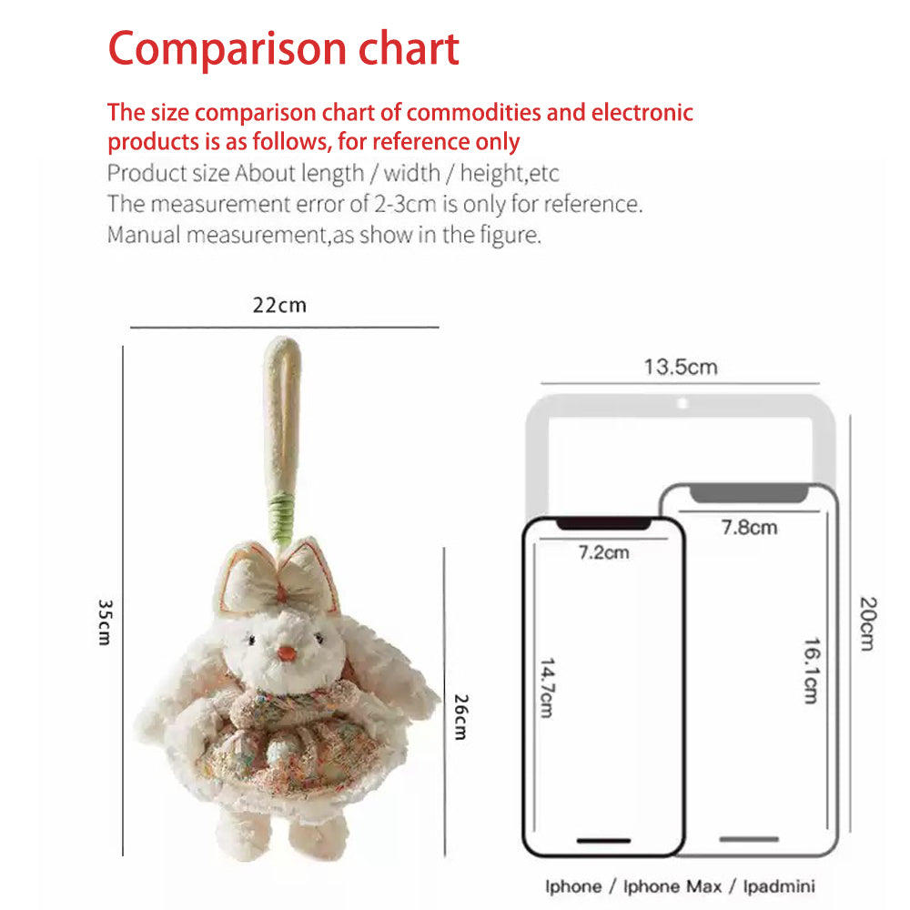 MDESIGN Seoul Fluff Bunny Plush Charm Removable Knit Dress × 35cm Ears × K-Style Icon