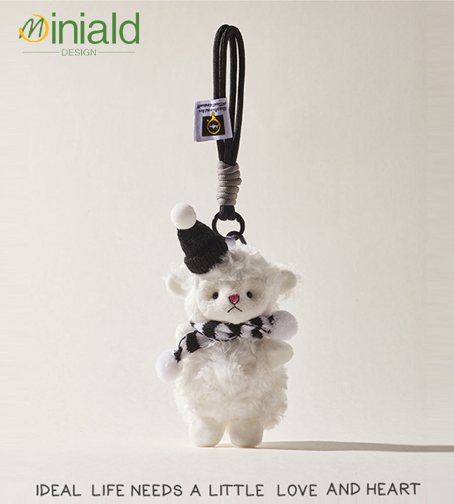 MDESIGN Hand-Crochet Scarf Lamb Charm 30cm of Pastoral Warmth for Urban Winter