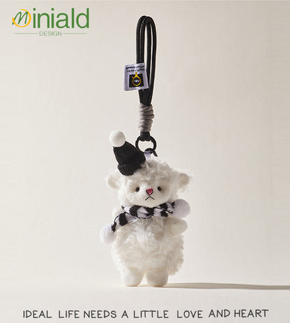 MDESIGN Hand-Crochet Scarf Lamb Charm 30cm of Pastoral Warmth for Urban Winter