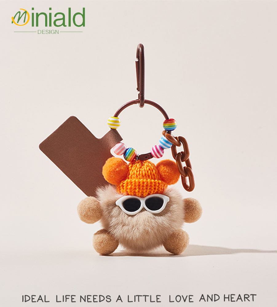 MINIMAL Midnight Plush Keychain Premium Rabbit Fur × Magnetic LOVE Tag × Glow-in-Dark Guardian