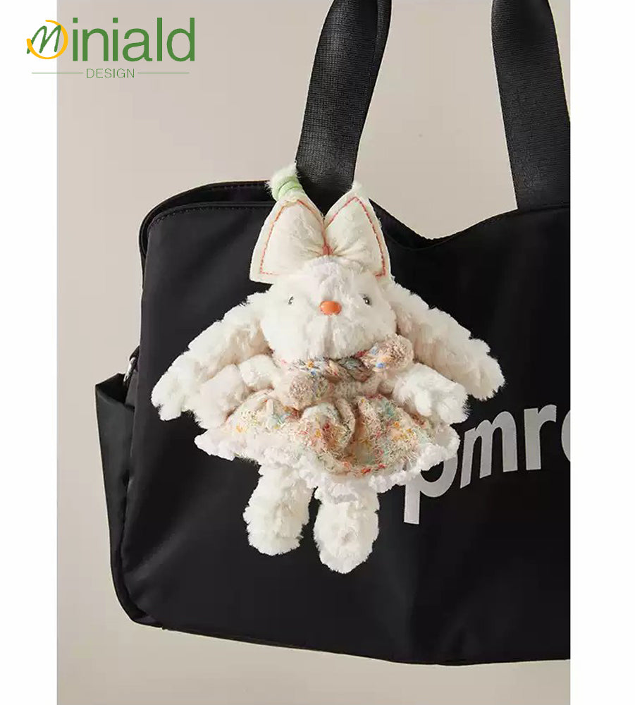 MDESIGN Seoul Fluff Bunny Plush Charm Removable Knit Dress × 35cm Ears × K-Style Icon