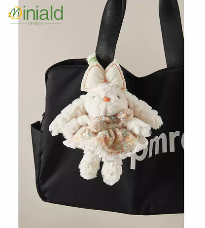MDESIGN Seoul Fluff Bunny Plush Charm Removable Knit Dress × 35cm Ears × K-Style Icon