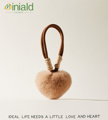 MDESIGN Wearable Hug Rabbit Fur Heart 22cm: The Exact Length of a Silent Embrace