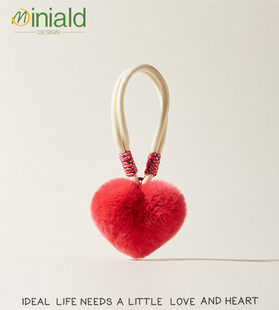 MDESIGN Wearable Hug Rabbit Fur Heart 22cm: The Exact Length of a Silent Embrace