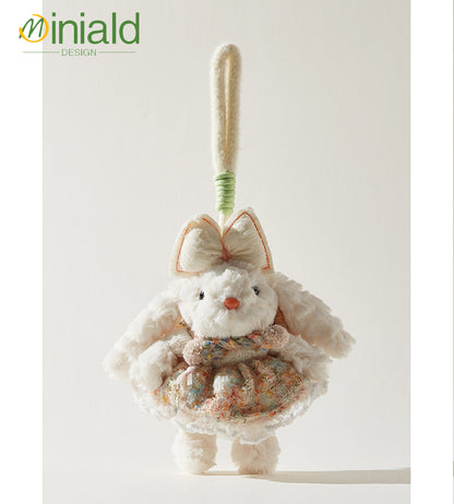 MDESIGN Seoul Fluff Bunny Plush Charm Removable Knit Dress × 35cm Ears × K-Style Icon