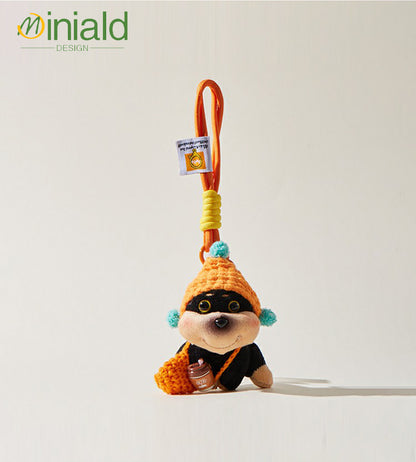 MDESIGN Original Bumblebee Pup Plush Keychain Adventure-Ready in a Beret! Your Pocket-Sized Joy Dispenser.